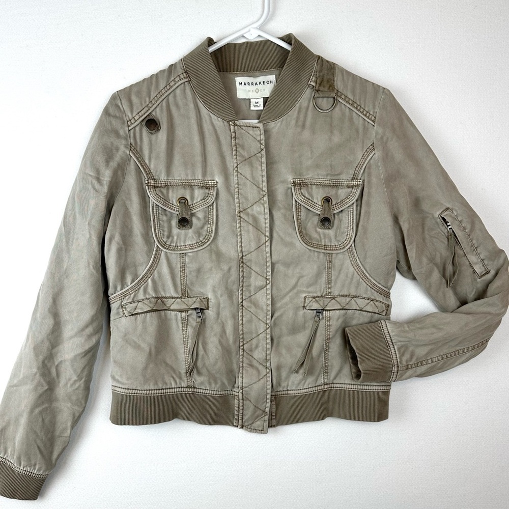 Anthropologie Marrakech Distressed‎ Bomber Jacket
